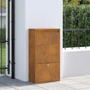 vidaXL Csomagzáró doboz Rozsdás 44 x 22 x 82 cm Időjárásálló acél