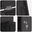 vidaXL Csomagzáró doboz tárolóval Fekete 44,5 x 29 x 110,5 cm Acél