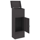 vidaXL Csomagzáró doboz tárolóval Fekete 44,5 x 29 x 110,5 cm Acél