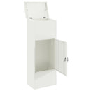 vidaXL Csomagzáró doboz tárolóval Fehér 44,5 x 29 x 110,5 cm Acél