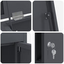 vidaXL Csomagzáró doboz tárolóval Antracit 44,5 x 29 x 110,5 cm Acél