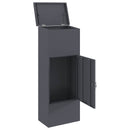 vidaXL Csomagzáró doboz tárolóval Antracit 44,5 x 29 x 110,5 cm Acél