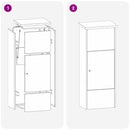 vidaXL Csomagzáró doboz Fekete 44.5 x 29 x 110.5 cm Rozsdamentes acél