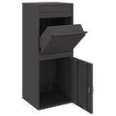 vidaXL Csomagzáró doboz tárolóval ajtóval Fekete 41 x 38 x 103 cm Acél