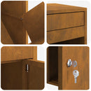vidaXL Csomagzáró doboz Rozsdás 41 x 38 x 103 cm Időjárásálló acél