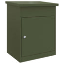 vidaXL Csomagzáró doboz tárolóval Oliva zöld 47.5 x 38 x 59 cm Acél