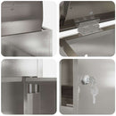 vidaXL Csomagzáró doboz Fekete 44 x 35 x 59 cm Rozsdamentes acél