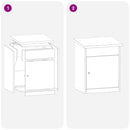 vidaXL Csomagzáró doboz Fekete 44 x 35 x 59 cm Rozsdamentes acél