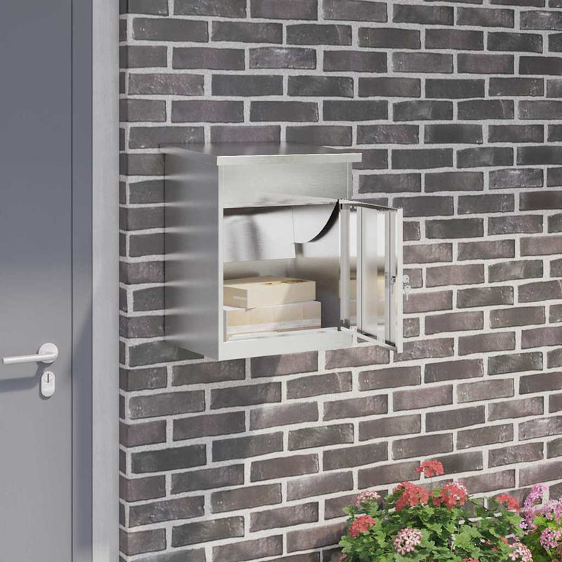 vidaXL Csomagzáró doboz Fekete 44 x 35 x 59 cm Rozsdamentes acél