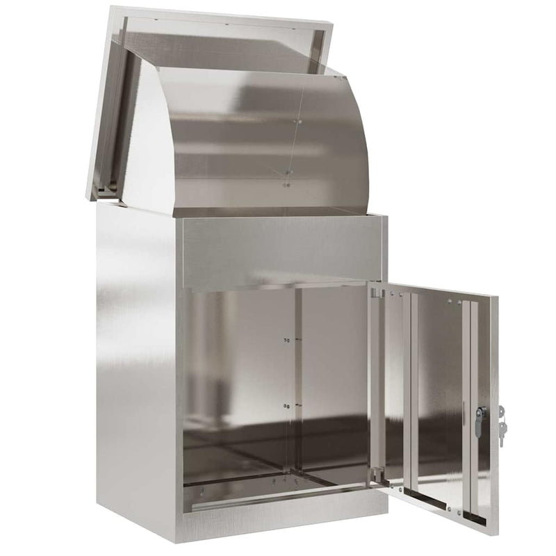 vidaXL Csomagzáró doboz Fekete 44 x 35 x 59 cm Rozsdamentes acél