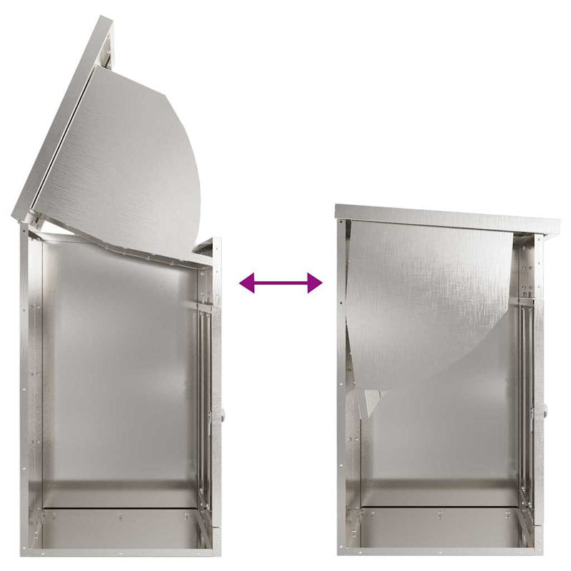 vidaXL Csomagzáró doboz Fekete 44 x 35 x 59 cm Rozsdamentes acél