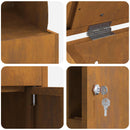 vidaXL Csomagzáró doboz Rozsdás 47,5 x 38 x 59 cm Időjárásálló acél