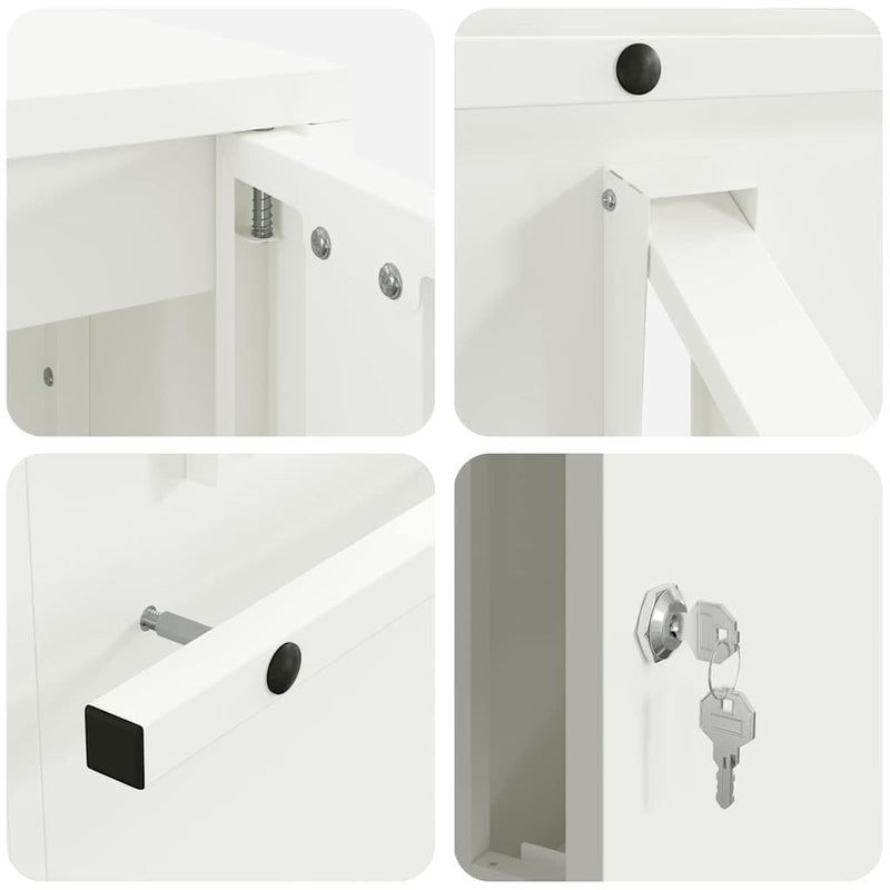 vidaXL postaláda Fehér 30 x 23 x 55 cm Acél