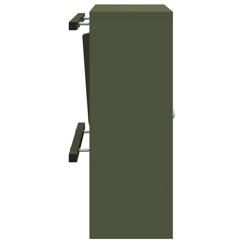 vidaXL postaláda Oliva zöld 30 x 23 x 55 cm Acél