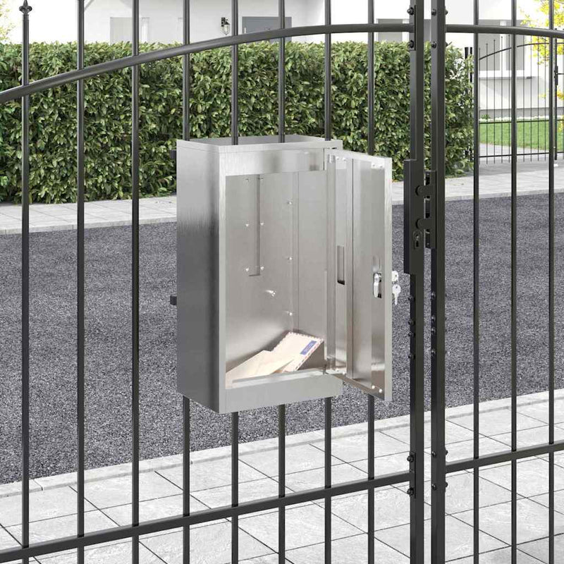 vidaXL postaláda Fekete 30 x 23 x 55 cm Rozsdamentes acél