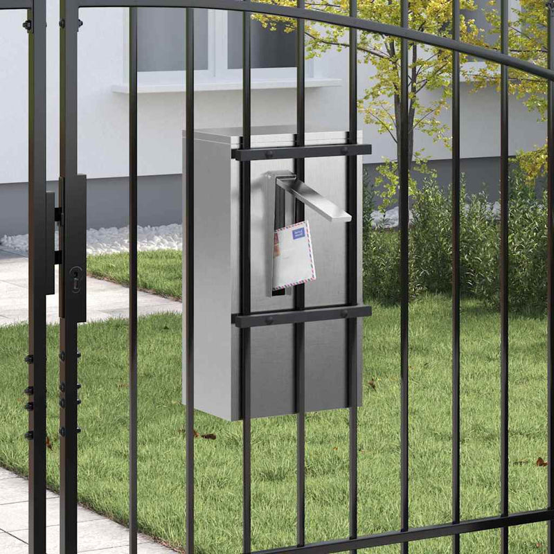 vidaXL postaláda Fekete 30 x 23 x 55 cm Rozsdamentes acél