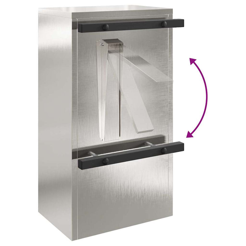 vidaXL postaláda Fekete 30 x 23 x 55 cm Rozsdamentes acél