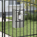 vidaXL postaláda tárolóval Fekete 30 x 20 x 55 cm Horganyzott acél