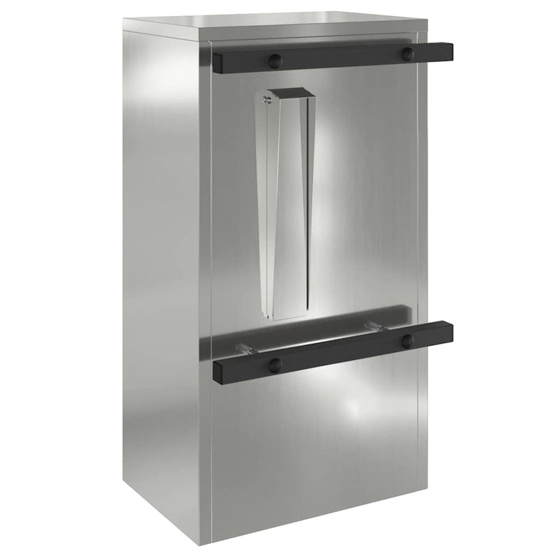 vidaXL postaláda Fekete 30 x 23 x 55 cm Horganyzott acél