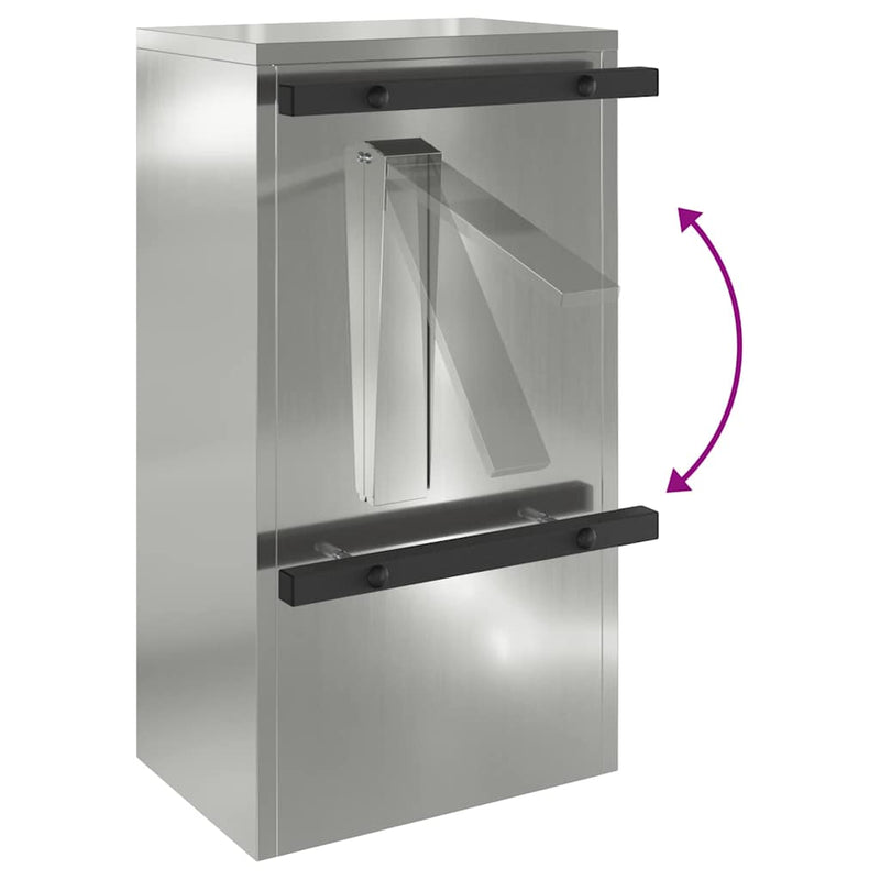 vidaXL postaláda Fekete 30 x 23 x 55 cm Horganyzott acél