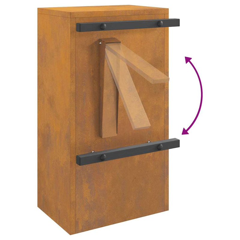 vidaXL postaláda Rozsdás 30 x 23 x 55 cm időjárásálló acél