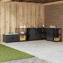 vidaXL Konyhai Tárolás HATTEM Fekete 90 x 50 x 92 cm Acél