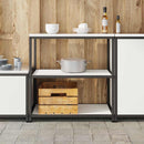 vidaXL Konyhai tárolópolc polcokkal tárolóval Fehér Acél