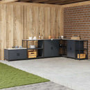 vidaXL Konyhai tárolópolc polcokkal tárolóval Antracit Acél