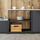 vidaXL Konyhai Tárolás HATTEM Antracitszürke 90 x 50 x 92 cm Acél