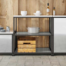 vidaXL Konyhai Tárolás HATTEM Ezüst 90 x 50 x 92 cm Acél