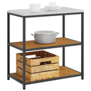 vidaXL Konyhai tárolópolc polcokkal tárolóval Rozsdás Viharvert acél