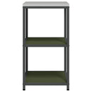 vidaXL Konyhai tárolópolc polcokkal tárolóval Olívazöld Acél