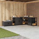 vidaXL Konyhai Tárolás polcokkal tárolóval Fekete 40 x 50 x 92 cm Acél