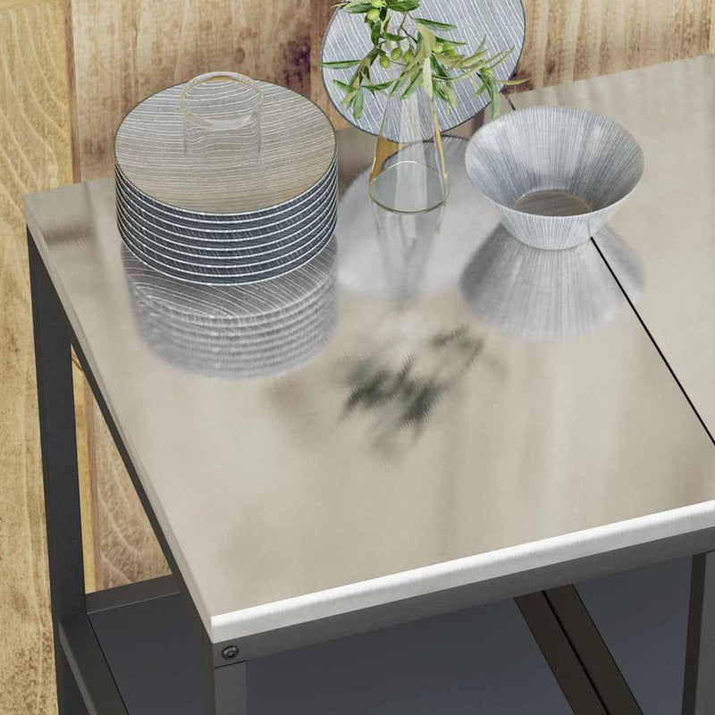 vidaXL Konyhai tárolópolc polcokkal tárolóval Antracit Acél