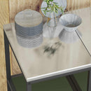 vidaXL Konyhai tárolópolc polcokkal tárolóval Olívazöld Acél