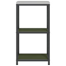 vidaXL Konyhai tárolópolc polcokkal tárolóval Olívazöld Acél