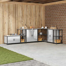 vidaXL Konyhai tárolópolc polcokkal tárolóval Ezüst Rozsdamentes acél