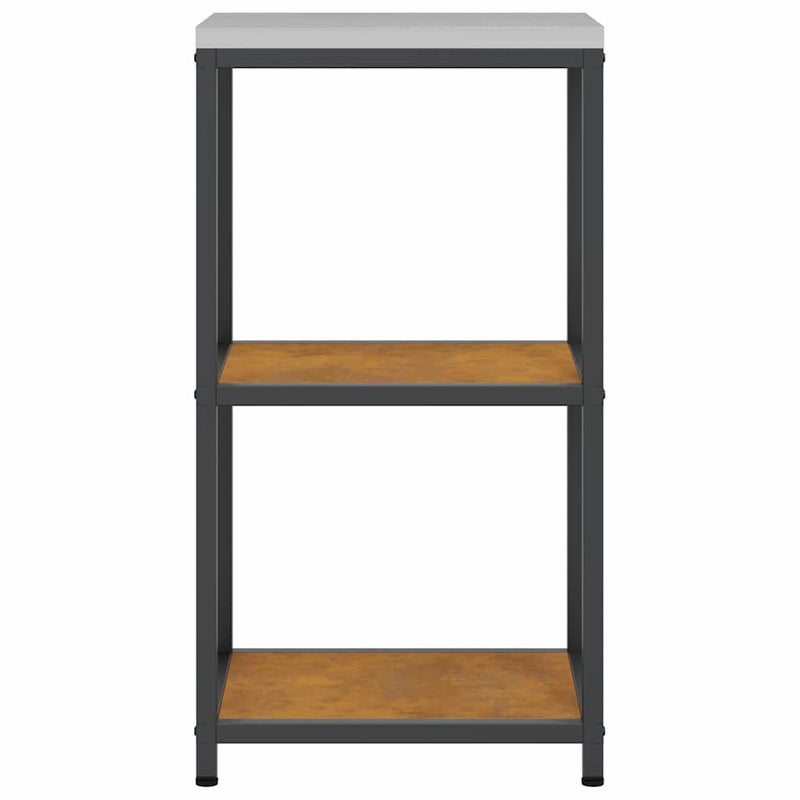 vidaXL Konyhai tárolópolc polcokkal tárolóval Rozsdás Viharvert acél