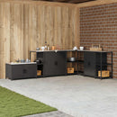 vidaXL Konyhai Tárolás polcokkal tárolóval Fekete 30 x 50 x 92 cm Acél