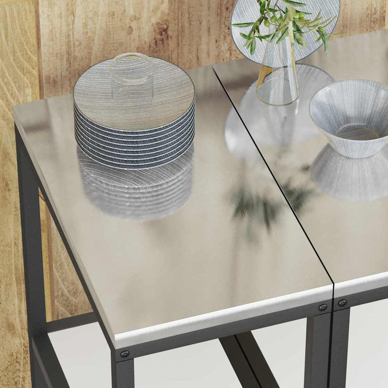 vidaXL Konyhai tárolópolc polcokkal tárolóval Fehér Acél