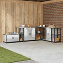 vidaXL Konyhai tárolópolc polcokkal tárolóval Ezüst Rozsdamentes acél