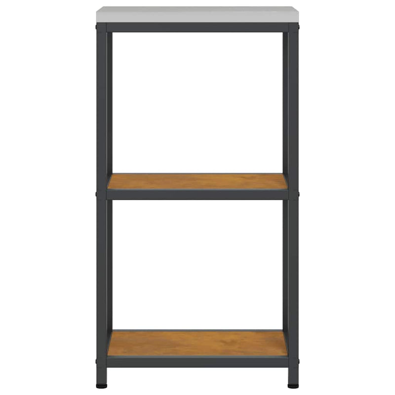 vidaXL Konyhai tárolópolc polcokkal tárolóval Rozsdás Viharvert acél