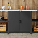 vidaXL Konyhai Tárolás HATTEM Fekete 90 x 50 x 92 cm Acél