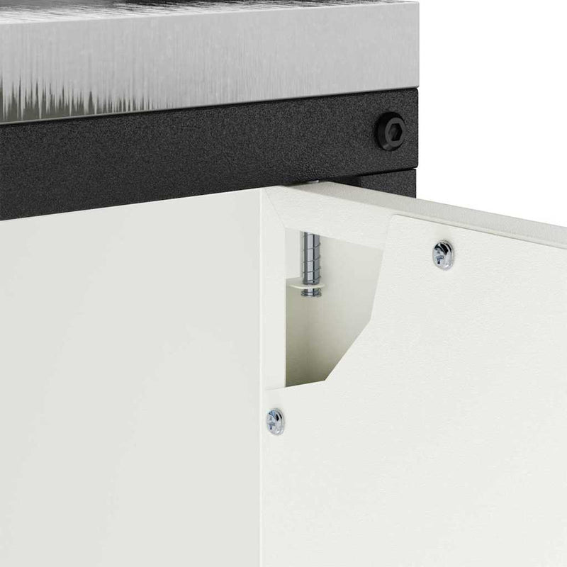 vidaXL Konyhai tárolószekrény polcokkal tárolóval ajtóval Fehér Acél