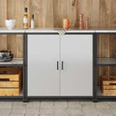 vidaXL Konyhai tárolószekrény polcokkal Ezüst Rozsdamentes acél