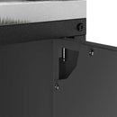 vidaXL Konyhai tárolószekrény polcokkal tárolóval ajtóval Fekete Acél