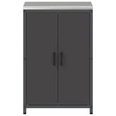 vidaXL Konyhai tárolószekrény polcokkal tárolóval ajtóval Fekete Acél