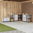 vidaXL Konyhai tárolószekrény polcokkal Ezüst Rozsdamentes acél