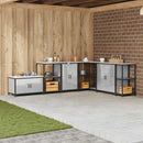 vidaXL Konyhai tárolószekrény polcokkal ajtóval Ezüst Horganyzott acél