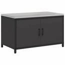 vidaXL Konyhai tárolószekrény polcokkal tárolóval ajtóval Fekete Acél